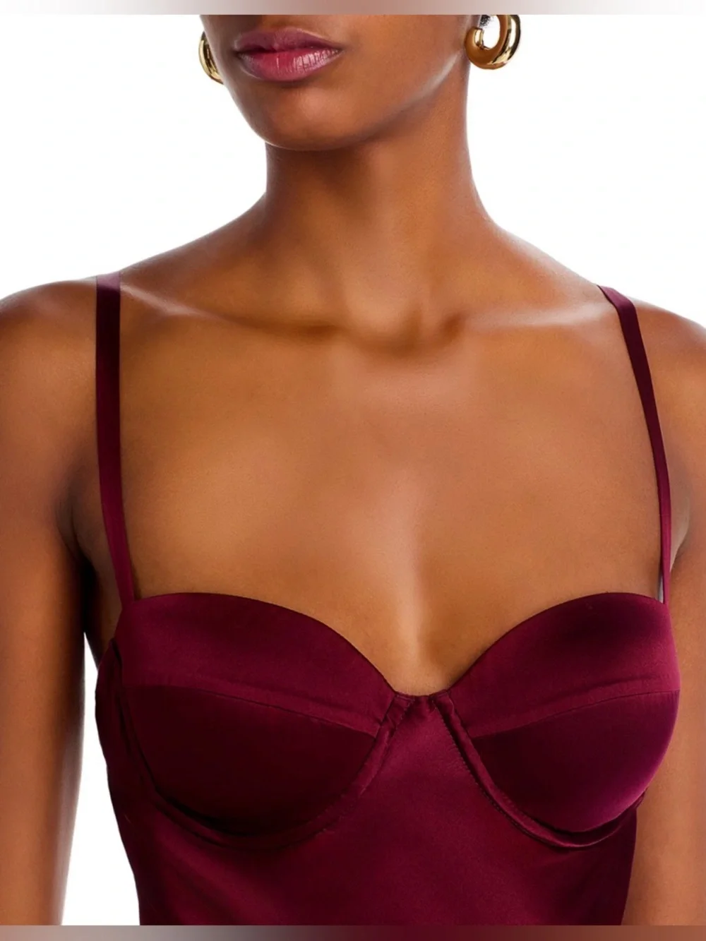 L'AGENCE Sayla Silk Maxi Dress in Dark Port - Picture 2 of 9